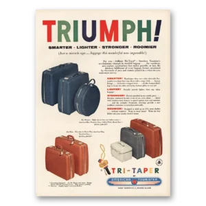 1956 American Tourister Luggage Print Ad | Tri Taper Triumph