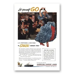 1956 American Export Lines Print Ad | Let Yourself Go