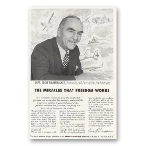 1956 American Petroleum Print Ad | Eddie Rickenbacker