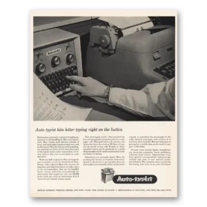 1956 American Automatic Typewriter Print Ad | Auto Typist