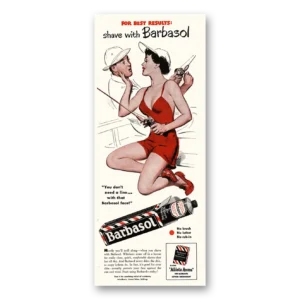 1956 Barbasol Shaving Cream Print Ad | Fisherman
