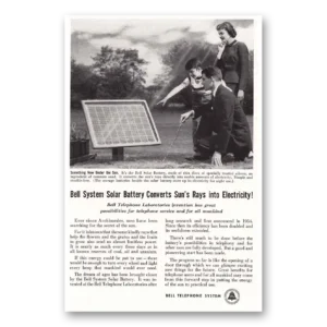 1956 Bell Telephone Print Ad | Solar Battery