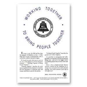 1956 Bell Telephone Print Ad | Working Together