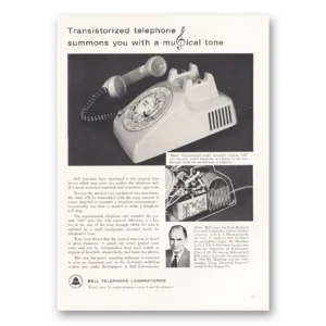 1956 Bell Telephone Print Ad | Transistorized