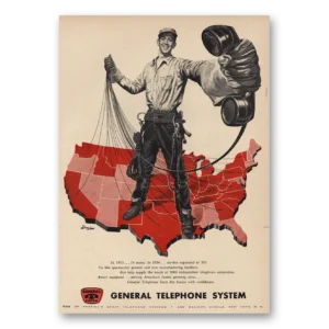 1956 General Telephone GTE Print Ad | Service Expanded