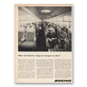 1956 Boeing 707 Print Ad | Americas First Jet Transport