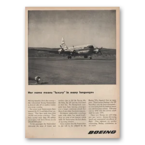 1956 Boeing Stratocruiser Print Ad | Means Luxury