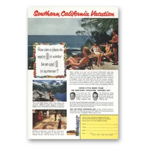 1956 Southern California Print Ad | Warm Winter