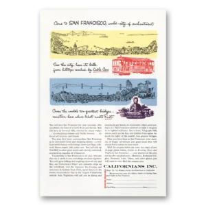 1956 San Francisco California Print Ad | City Enchantment