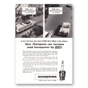 1956 Champion Spark Plugs Print Ad | Road Horsepower