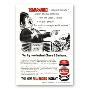 1956 Chase & Sanborn Coffee Print Ad | Smart Politician