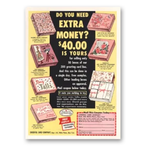 1956 Cheerful Card Company Print Ad | Extra Money