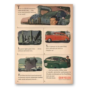 1945 Chrysler Print Ad | Turbo Electric Unit