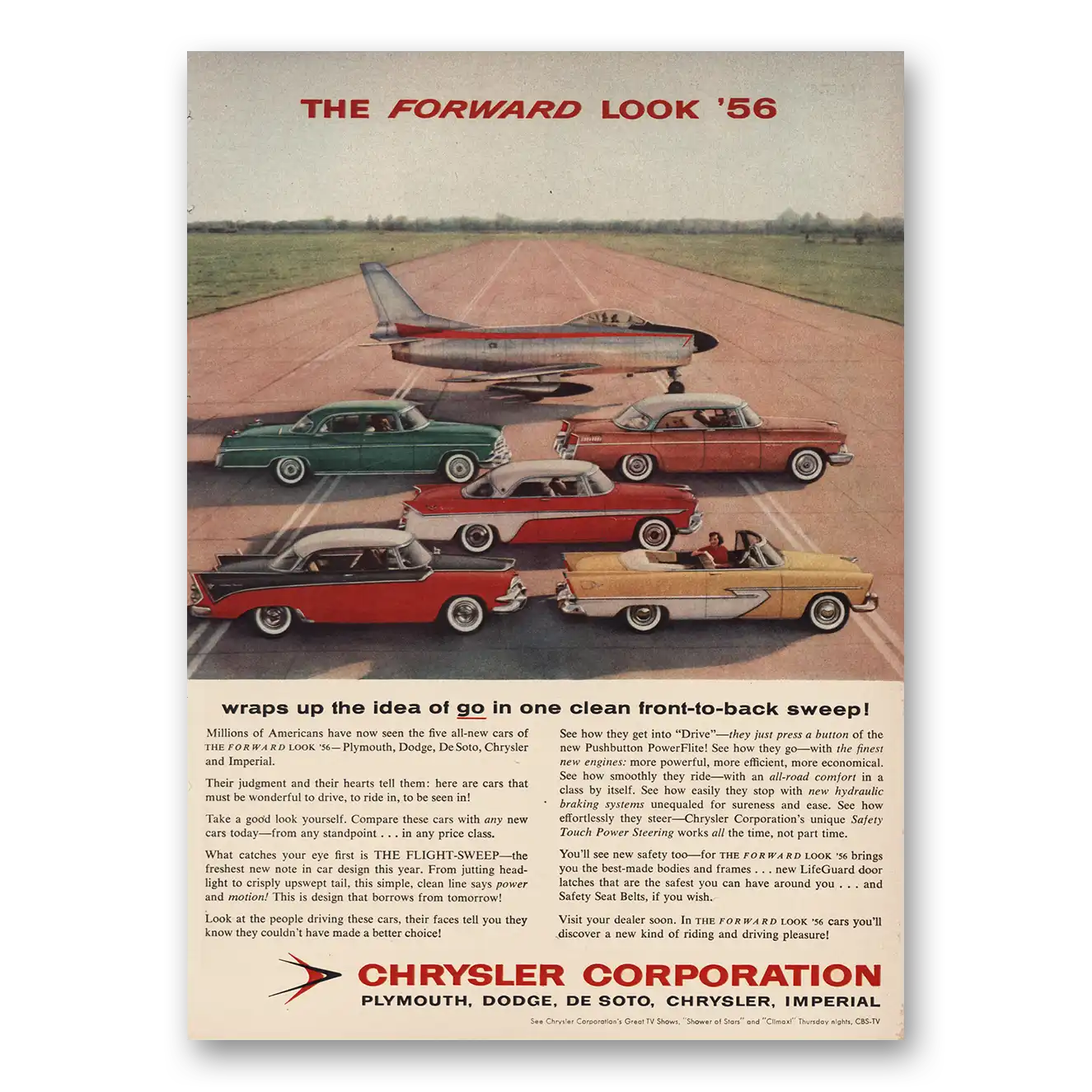 1956 Chrysler Print Ad | Clean Front To Back
