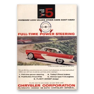 1956 Chrysler Corporation Print Ad | Power Steering
