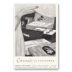 1956 Cranes Fine Papers Print Ad | Christmas