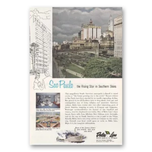 1956 Delta Line Print Ad | Sao Paulo