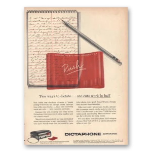 1956 Dictaphone Print Ad | Rush Two Ways
