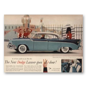 1956 Dodge Lancer Print Ad | Gives 4 Door