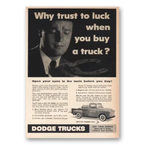 1956 Dodge Trucks Print Ad | Why Trust