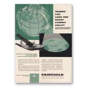 1956 Fairchild Engine Print Ad | Combat Airlift
