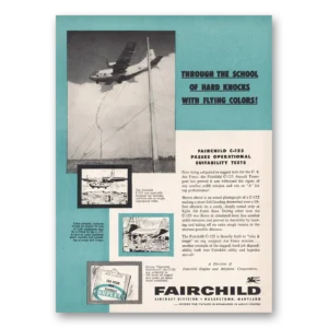 1956 Fairchild Engine Print Ad | School Hard Knocks