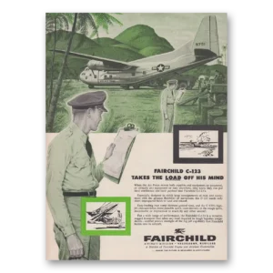 1945 Fairchild Engine Print Ad | Takes Load Off