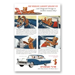 1956 Ford V8 Print Ad | V8 Lifeguard Design