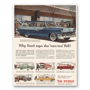 1956 Ford Parklane Station Wagon Print Ad | Tote Em Poll