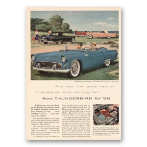 1956 Ford Thunderbird Print Ad | Most Exciting Car