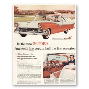 1956 Ford Print Ad | Half The Fine Car Price