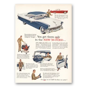 1956 Ford Print Ad | Thunderbird Styling Power Lifeguard Design