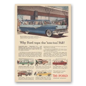 1956 Ford Wagons Print Ad | Tote Em Poll