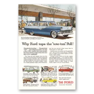 1956 Ford Parklane Station Wagon Print Ad | Tote Em Poll
