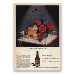 1956 Four Roses Print Ad | Boxing Ring