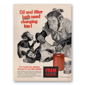 1956 Fram Oil Print Ad | Filters Oil