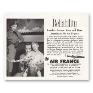 1956 Air France Print Ad | Toy Plane