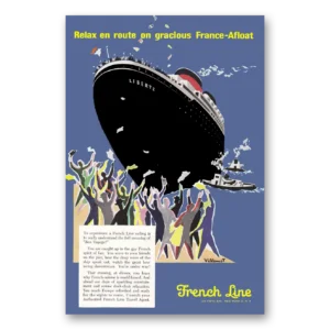 1958 French Line Print Ad | Bon Voyage