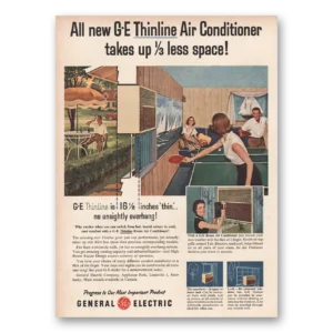 1956 General Electric Air Conditioner Print Ad | Ge Thinline
