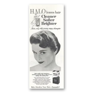 1956 Halo Shampoo Print Ad | Hair Cleaner