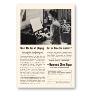 1956 Hammond Organ Print Ad | Chord Organ