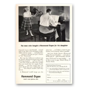 1956 Hammond Organ Print Ad | His Daughter