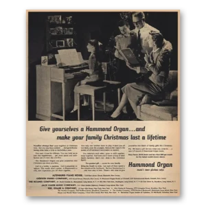 1956 Hammond Organ Print Ad | Family Christmas