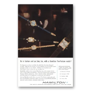 1956 Hamilton Watch Print Ad | In Fashion