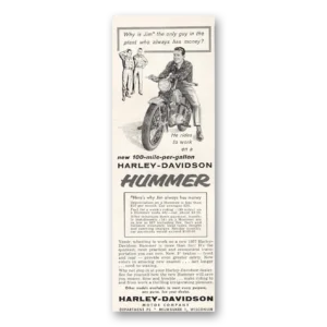 1956 Harley Davidson Hummer Print Ad | Jim Only Guy