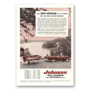 1956 Johnson Sea Horse Motors Print Ad | Home On Waters