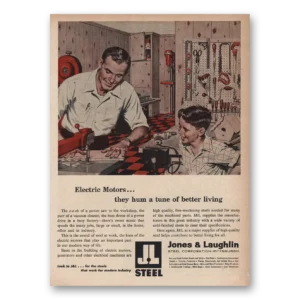 1956 J & L Steel Print Ad | Electric Motors