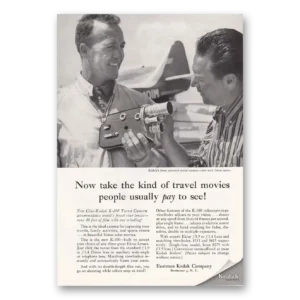 1956 Kodak Movie Camera Print Ad | Travel Movies