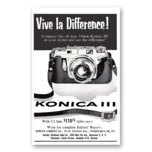 1956 Konica Camera Print Ad | Vive La Difference