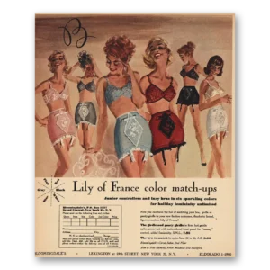 1956 Lily of France Print Ad | Color Match Ups
